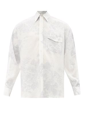 S.s. Daley - Sebastian Floral-print Linen-voile Shirt - Mens - White Multi