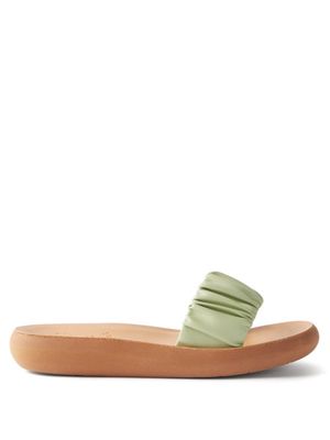 Ancient Greek Sandals - Scrunchie Taygete Leather Sandals - Womens - Green