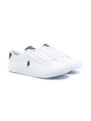 Ralph Lauren Kids embroidered logo sneakers - White