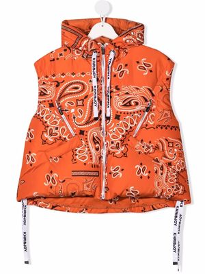 Khrisjoy Kids puffer bandana vest - Orange