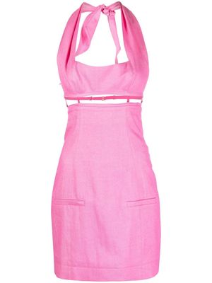 Jacquemus halterneck mini dress - Pink
