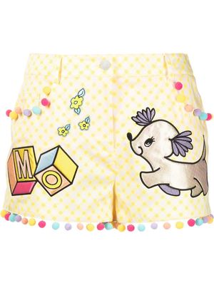 Moschino patch-detail short shorts - Yellow
