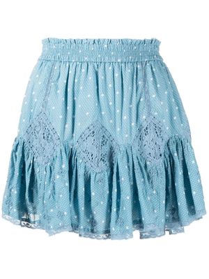 LoveShackFancy Adia mini skirt - Blue