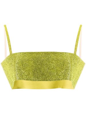 Nuè Charlotte silk cropped top - Green