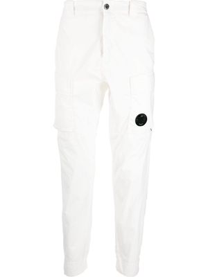 C.P. Company Lens-embellished tapered trousers - White