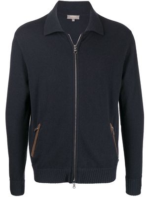 N.Peal organic cashmere zip-up jacket - Blue