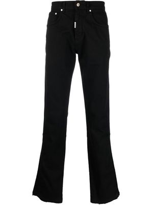 Represent five-pocket cotton straight-leg trousers - Black