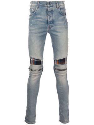 AMIRI mid-rise contrasting-panel skinny jeans - Orange