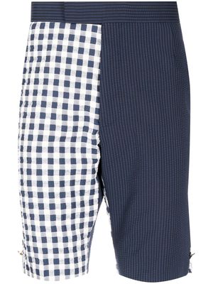 Thom Browne gingham-check shorts - Blue