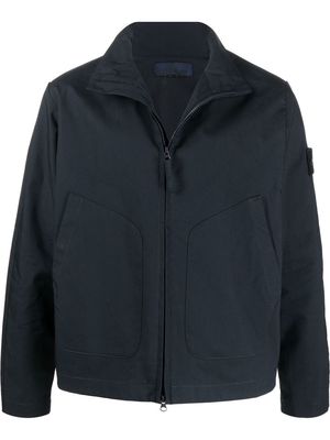 Stone Island Compass-patch funnel-neck jacket - Blue