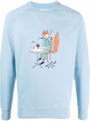 Maison Kitsuné Oly Coffee Fox Classic Sweatshirt - Blue