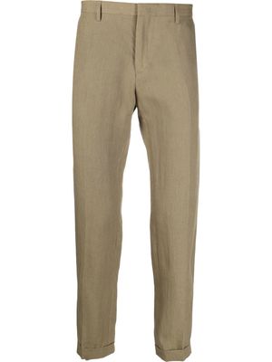 PAUL SMITH pressed-crease four-pocket tailored trousers - Green
