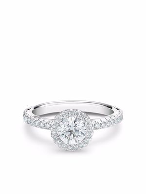 De Beers Jewellers platinum Aura round brilliant diamond ring - Silver