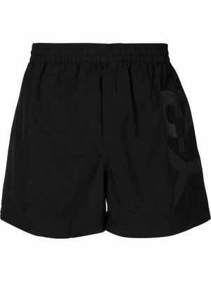 Y-3 logo-print swim shorts - Black
