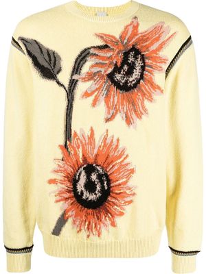 PAUL SMITH sunflower-motif cotton-blend jumper - Yellow