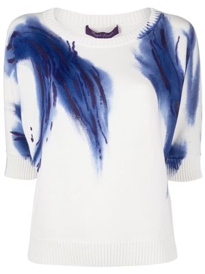 Ralph Lauren Collection painterly-print knitted top - White