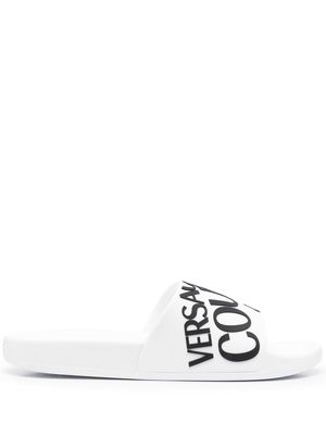 Versace Jeans Couture logo-print pool sliders - White