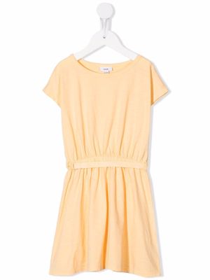 Knot striped belted T-shirt dress - Yellow