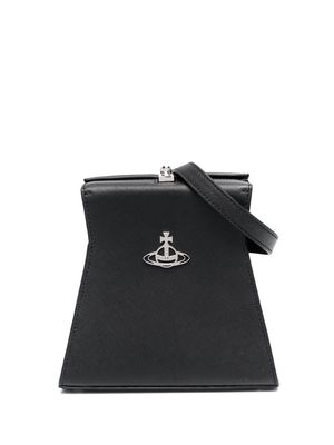 Vivienne Westwood Orb-plaque leather tote bag - Black