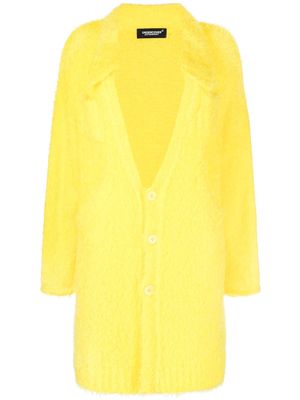 UNDERCOVER brushed knitted coat - Yellow