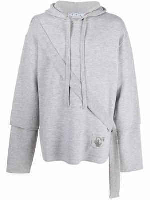 Off-White Easybreezy logo-patch hoodie - Grey