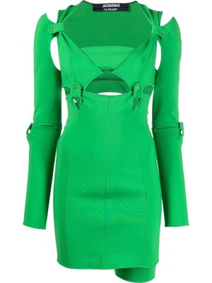 Jacquemus Mari cut-out fitted mini dress - Green