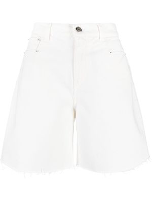 TWINSET high-waisted denim shorts - White