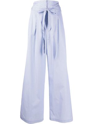Jejia stripe-print tie-waist palazzo pants - Blue