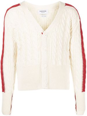 Thom Browne RWB cable-knit cardigan - White
