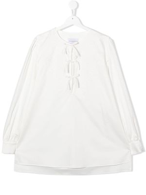 Ermanno Scervino Junior TEEN tie-fastened blouse - White