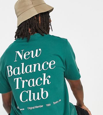 New Balance Track Club back print T-shirt in green