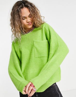 Urban Revivo round neck sweater in green