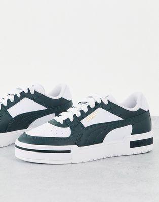 Puma CA Pro sneakers in white and dark green