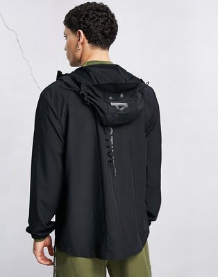 ASOS Dark Future Active running jacket with back print-Black