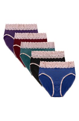 Kindred Bravely Assorted 5-Pack Lace Trim High Waist Postpartum Briefs