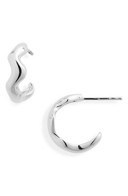 Bar Jewellery Small Scribble Hoop Earrings in Silver