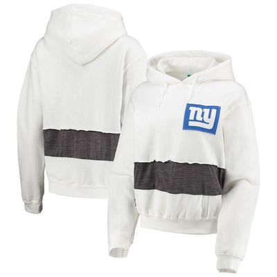 Women's Refried Apparel White New York Giants Sustainable Crop Dolman Pullover Hoodie