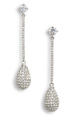 NINA Swarovski Crystal Teardrop Earrings in White/Silver