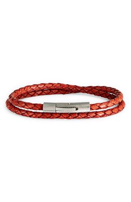 Jonas Studio Braided Leather Wrap Bracelet in Red