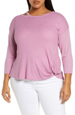 Wit & Wisdom Side Knot Thermal Shirt in Hswl-Heather Sweet Lilac