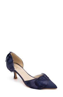 Something Bleu Sophia Feather d'Orsay Pump in Navy