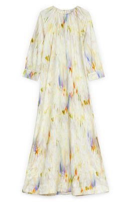 Rodebjer Awa Watercolor Maxi Dress in Multicolor Ivory