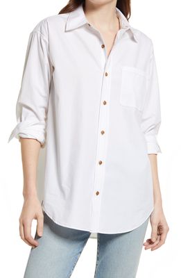 Re/Done Oversize Cotton Shirt in White