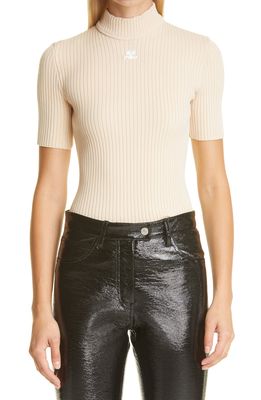 Courreges Short Sleeve Sweater in Sand