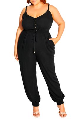 City Chic Sleeveless Jumpsuit in Black