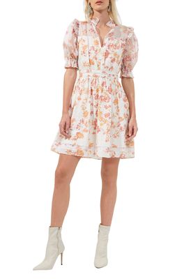 French Connection Diana Floral Organic Cotton Minidress in Classic Cream Multi