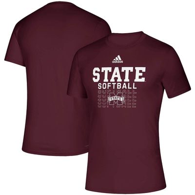 Men's adidas Maroon Mississippi State Bulldogs Locker Repeat Softball Creator AEROREADY T-Shirt