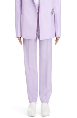 Givenchy High Waist Wool & Mohair Tapered Trousers in 541-Mauve