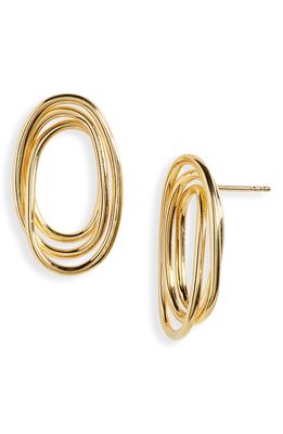 Bar Jewellery Spiro Frontal Hoop Earrings in Gold