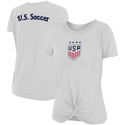 5TH AND OCEAN BY NEW ERA Women's 5th & Ocean by New Era White USWNT Front Twist T-Shirt